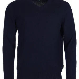 Barbour Pull col V Harrow Navy