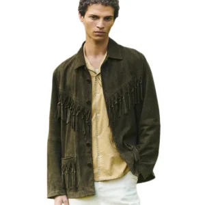 Baziszt - Veste à franges khaki