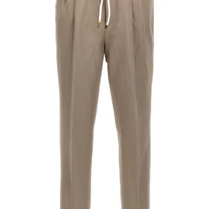 BRUNELLO CUCCINELI - pantalon en lin beige