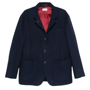 BRUNELLO CUCINELLI - Blazer à simple boutonnage en cachemire bleu