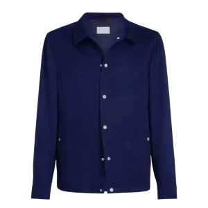 BRUNELLO CUCINELLI - Blouson en flanelle légère de cachemire Bleu royal