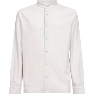 BRUNELLO CUCINELLI - chemise à manches longues et col mao Beige chiné