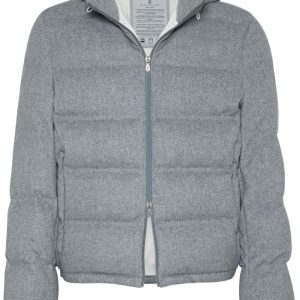 Brunello Cucinelli - Doudoune à capuche gris