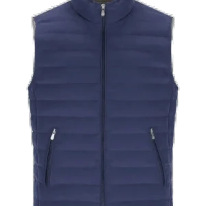 BRUNELLO CUCINELLI - Doudoune sans manches en nylon membrané Bleu