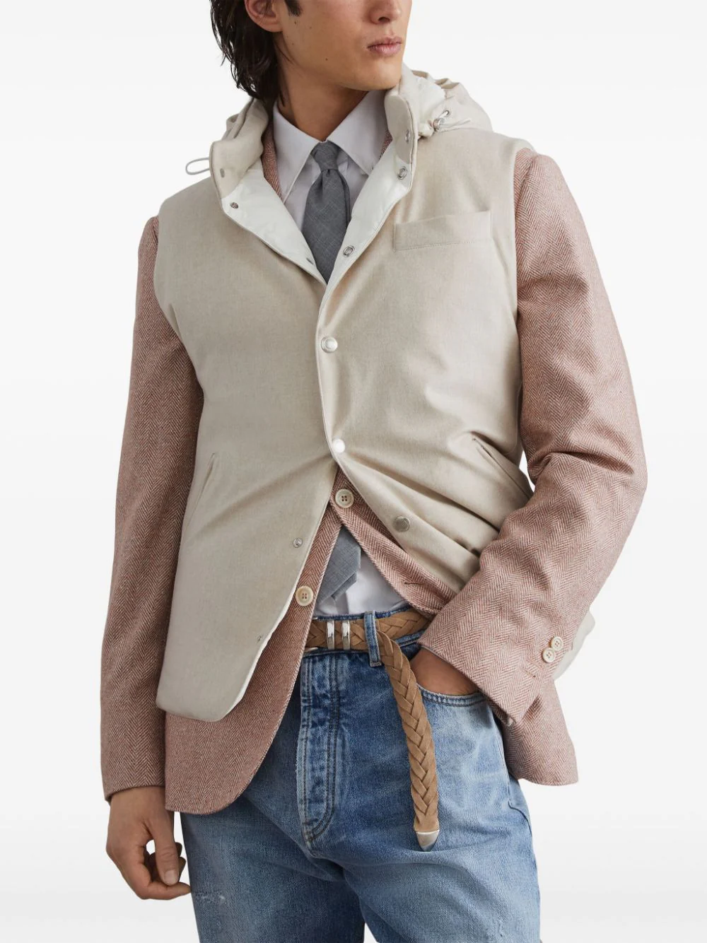 Brunello Cucinelli - Gilet sans manches beige – Image 6