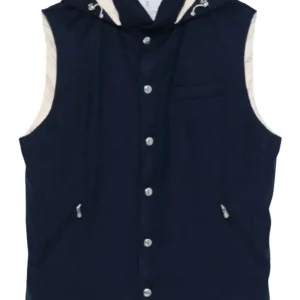 BRUNELLO CUCINELLI - Gilet sans manches matelassé bleu marine