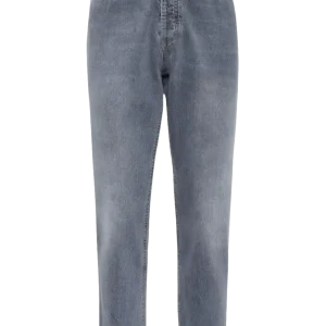 BRUNELLO CUCINELLI - Jean à ourlet retroussé gris