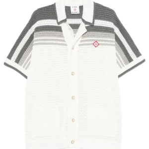 CASABLANCA - Chemises Rayée à Manches Courtes Blanche