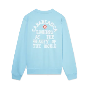 CASABLANCA - SWEAT-SHIRT Beauty of The World Bleu ciel