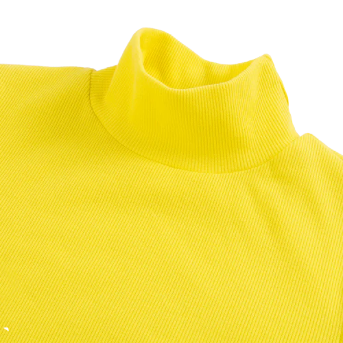 Robe Col Montant Manches Longues Jaune – Image 5