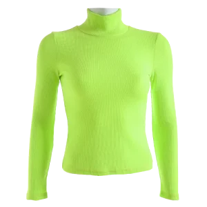 Col Roulé Femme Jaune Fluo