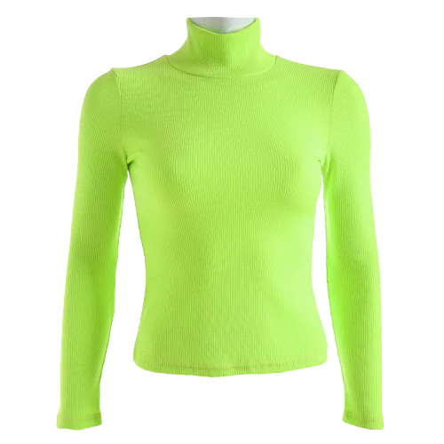 Col Roulé Femme Jaune Fluo
