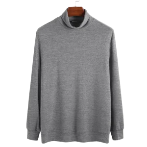 Col Roulé Large Homme Gris
