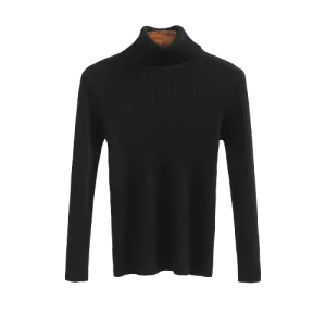 Pull Col Roulé Noir Femme