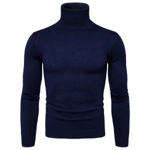 Col Roulé Bleu Marine Homme