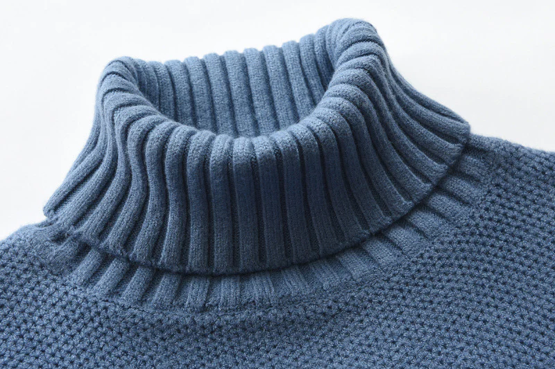 Col Roulé Chaud Homme Bleu – Image 4