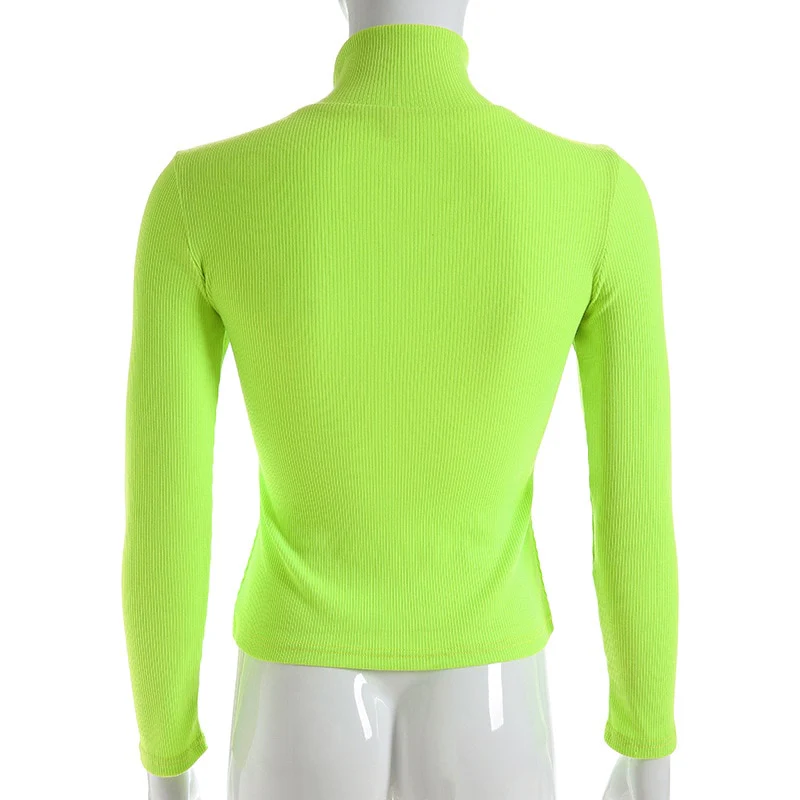 Col Roulé Femme Jaune Fluo – Image 4