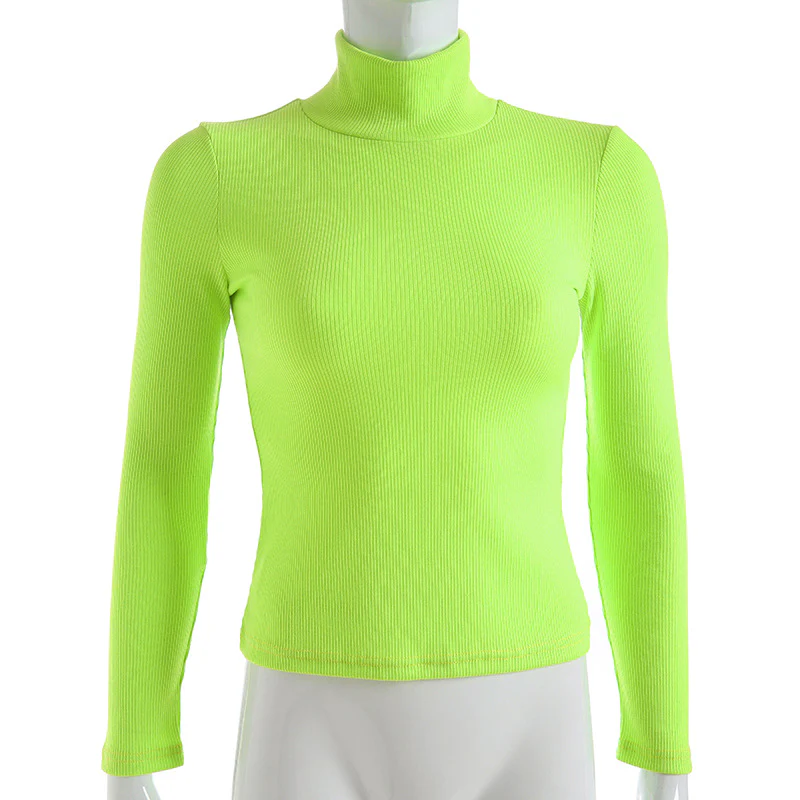 Col Roulé Femme Jaune Fluo – Image 3