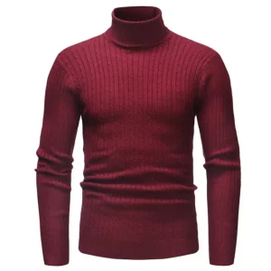 Col Roulé Homme Rouge Bordeaux