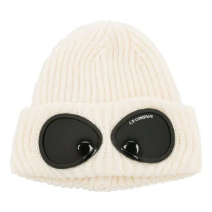 C.P Company Bonnet Gauze White en laine Goggle