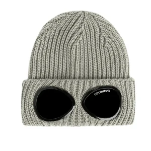 C.P. COMPANY Bonnet Silver Sage en laine Goggle