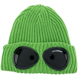 C.P. COMPANY Bonnet vert en laine Goggle