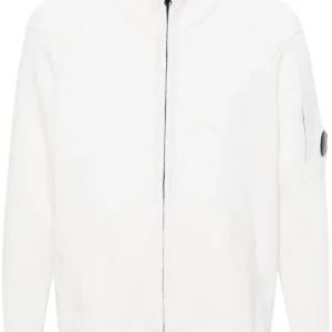 C.P Company - Cardigan à détail de lentille de lunettes blanc