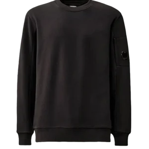 C.P. COMPANY - DIAGONAL RAISED FLEECE CREWNECK LENS SWEATSHIRT Bleu eclipse