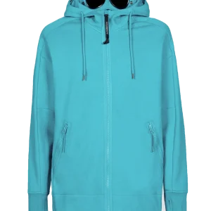 C.P Company Diagonal Raised Fleece Goggle Hoodie Frosty spruce