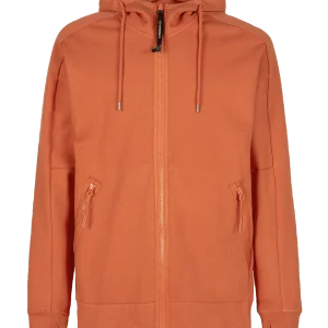 C.P Company Diagonal Raised Fleece Goggle Hoodie Orange