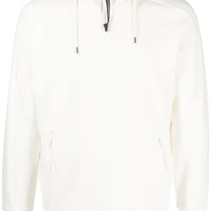 C.P Company Diagonal Raised Fleece Goggle Hoodie White