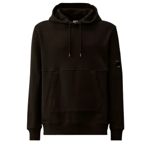 C.P. COMPANY - Diagonal Raised Fleece Hooded Lens Sweatshirt Noir
