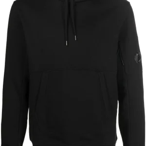 C.P. COMPANY Sweat à capuche en coton à logo imprimé Noir