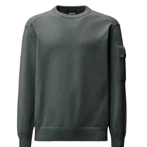 C.P. COMPANY - Metropolis Series Extrafine Merino Wool Crewneck Sweater bleu mer