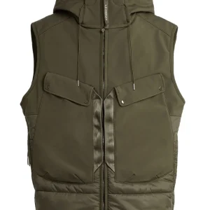 C.P. COMPANY Shell-R Mixed Goggle Gilet Ivy Green