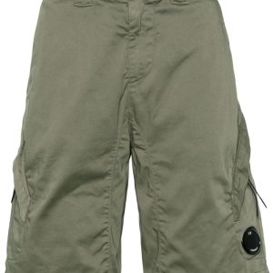 C.P. COMPANY - Short Agave green Stretch Sateen Utility