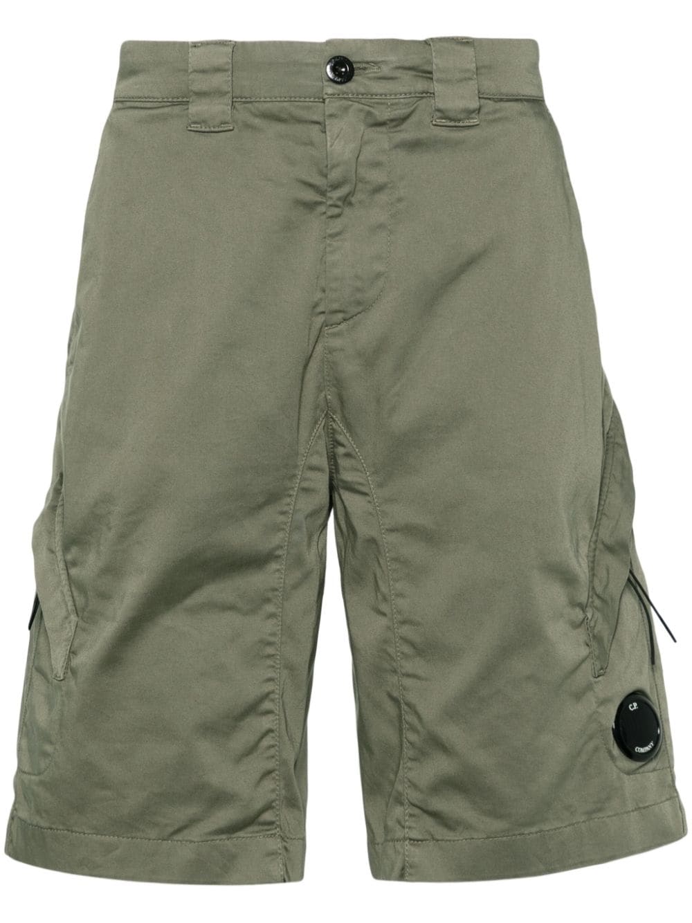 C.P. COMPANY - Short Agave green Stretch Sateen Utility