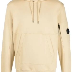 CP Company Sweat à capuche beige Diagonal raised fleece Classic