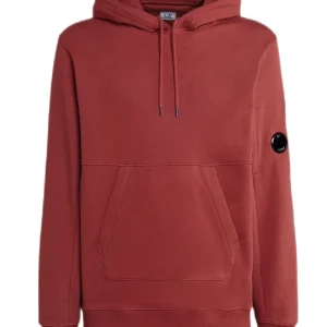 CP Company Sweat à capuche bordeaux Diagonal raised fleece Classic