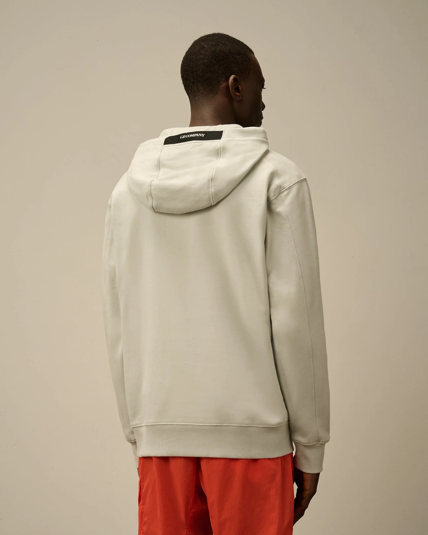 C.P. COMPANY - Sweat à capuche en coton brossé Gris – Image 3