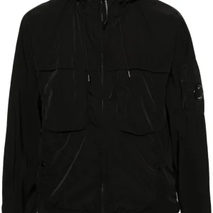 C.P. COMPANY Sweat à capuche noir Diagonal raised fleece Classic