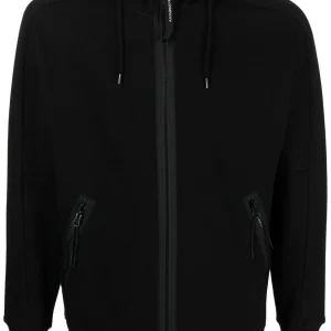 C.P. COMPANY Sweat à capuche zippé Diagonal Raised Fleece Goggle Black
