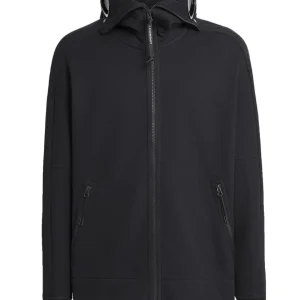 C.P Company Sweat à capuche zippé Diagonal Raised Fleece Goggle Black