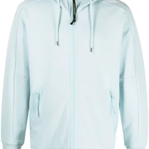 CP Company Sweat à capuche zippé Diagonal Raised Fleece Goggle Starlight blue