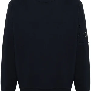 C.P. COMPANY - sweat à détail verre de lunette signature bleu eclipse