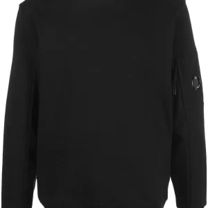 C.P Company Sweat Black Diagonal Raised Fleece
