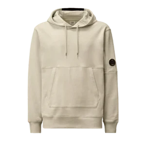 C.P. COMPANY - Sweat-shirt à capuche en coton brossé blue fox