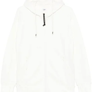 C.P. COMPANY - Sweat zippé à capuche blanc