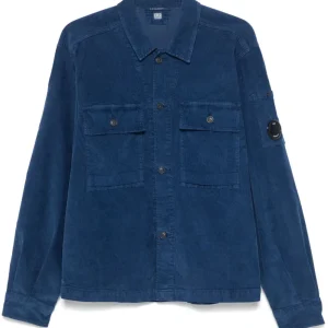 C.P. COMPANY - Veste légère en velours côtelé bleu