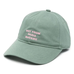 Drôle De Monsieur - casquette à slogan brodé vert d'eau